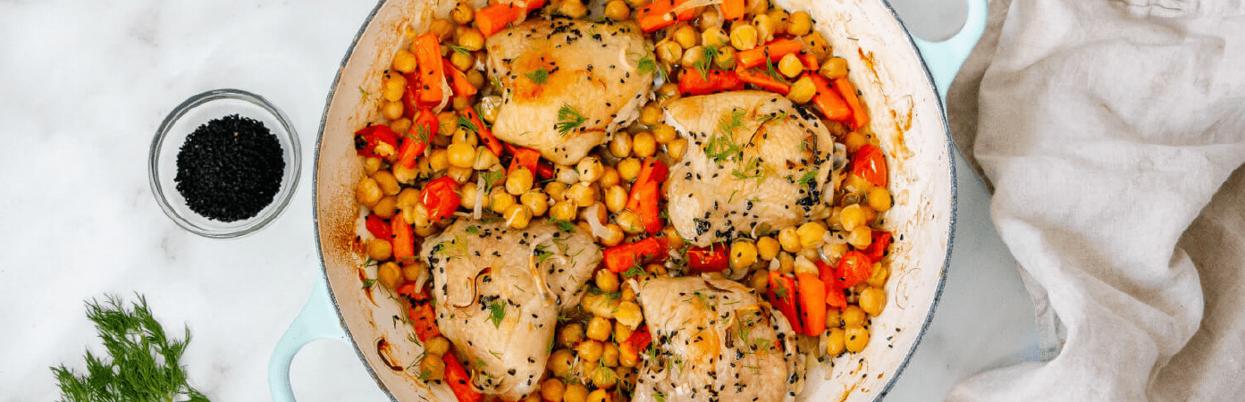 Lemony Roasted Chicken, Carrots & Chickpeas - Fresh Face Skin