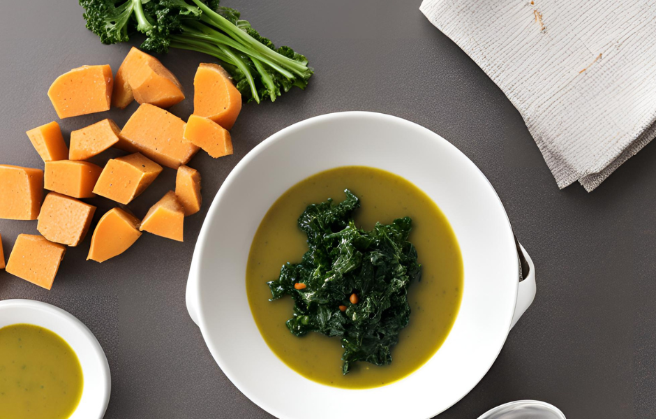 Sweet Potato and Kale Soup with Ginger