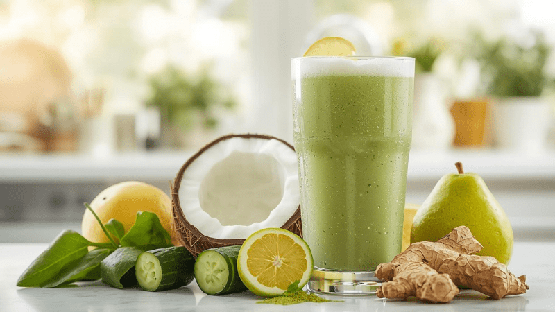 Festive Detox Smoothie for Skin & Liver Support - Fresh Face Skin